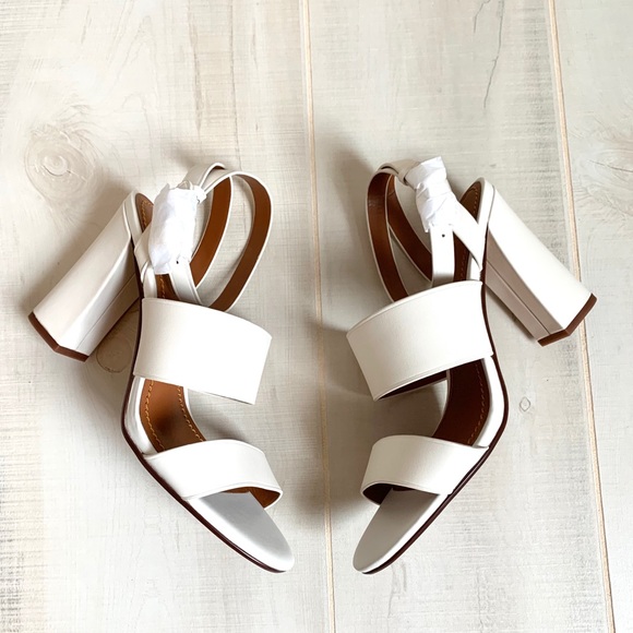 coach kaye leather block heel sandal